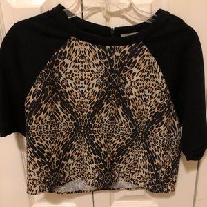 Wren Leopard Print Crop Top